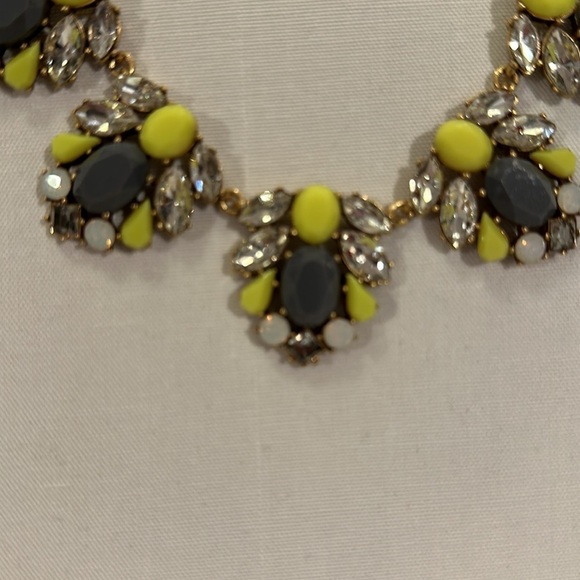 J Crew gray, white and crystal stone costume necklace - Picture 2 of 3